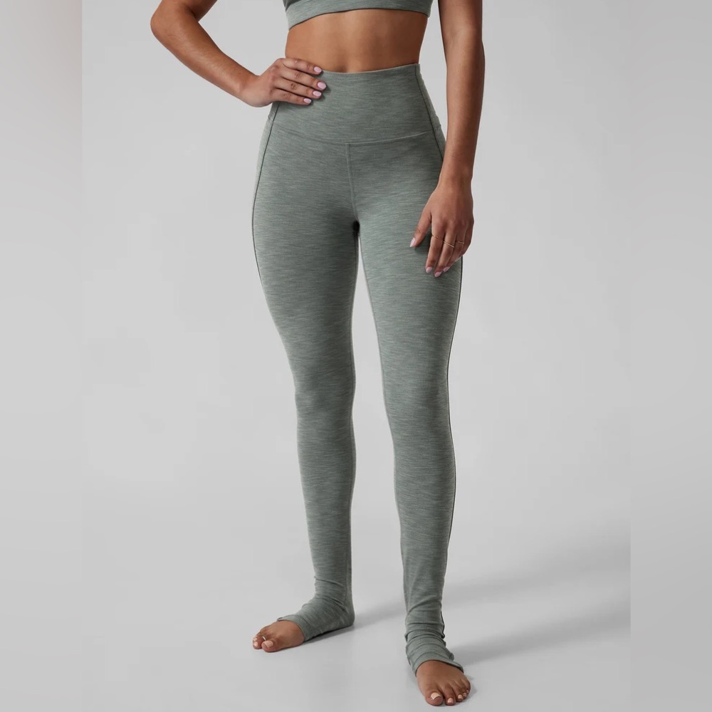 Athleta Sage Green High-Rise Stirrup Leggings